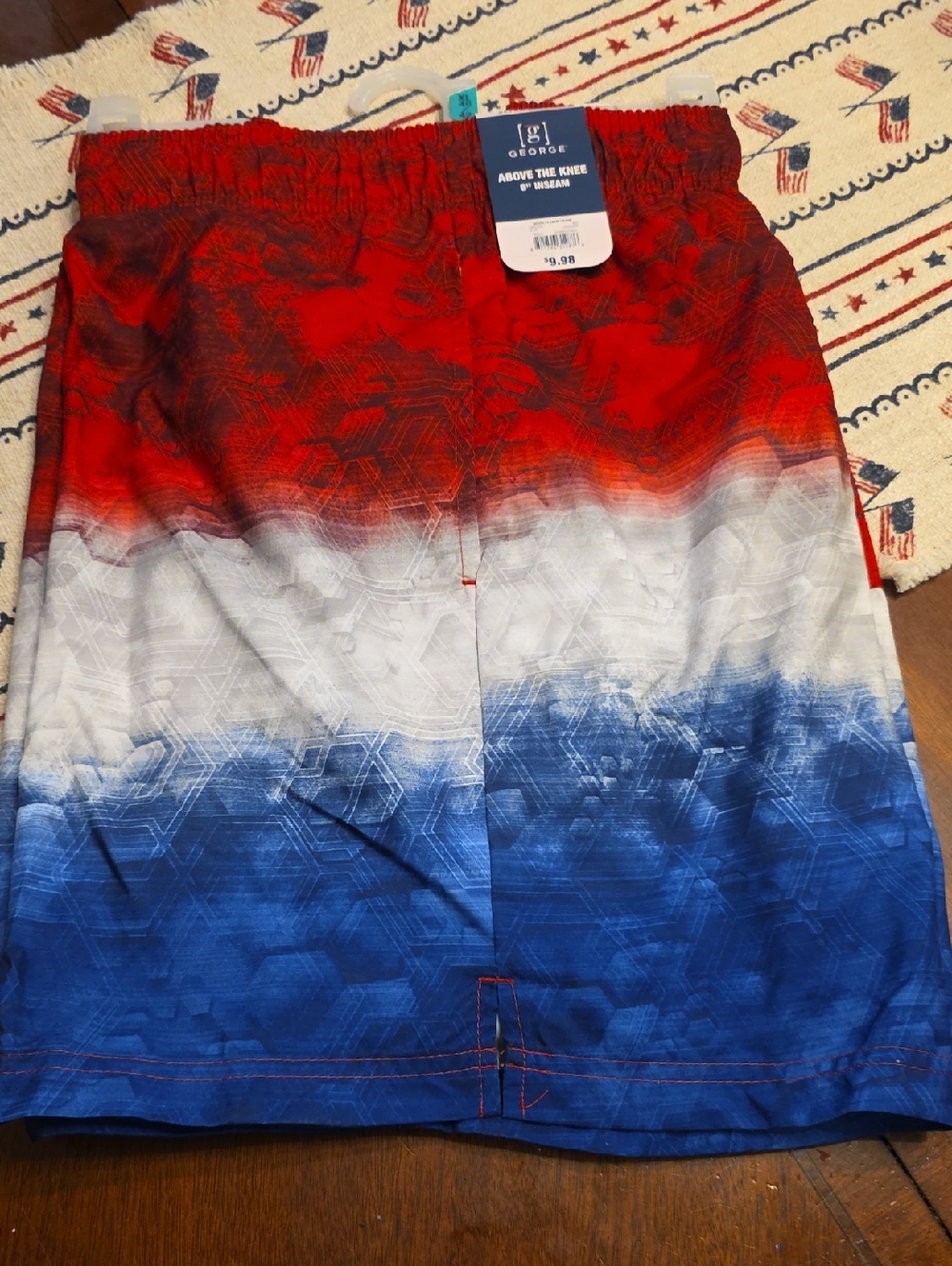 George Men’s Red White Blue Ombre Hybrid Shorts